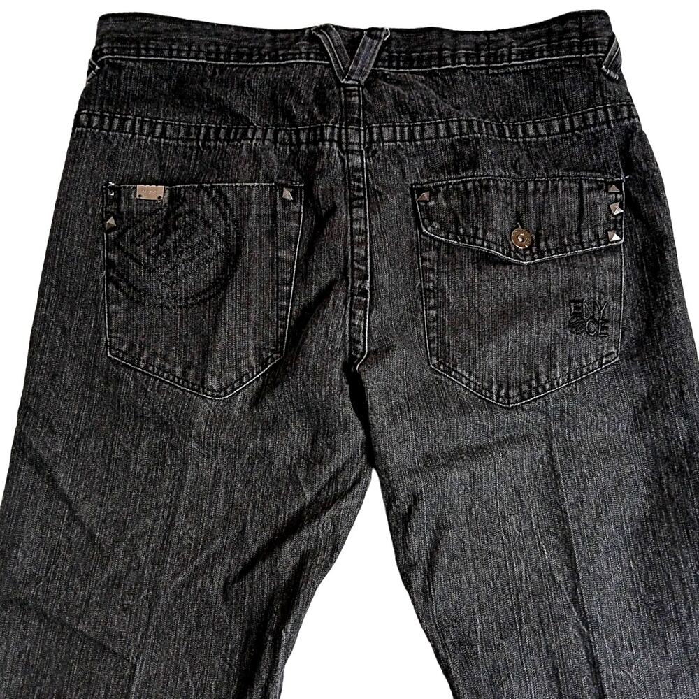 ENYCE Sean Combs Vintage Jeans 38X31 Black Loose Straight Street Back Flap Y2k‎